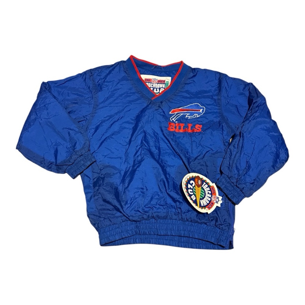 Vintage 90's Kids Blue Buffalo Bills NFL Team Pullover Windbreaker